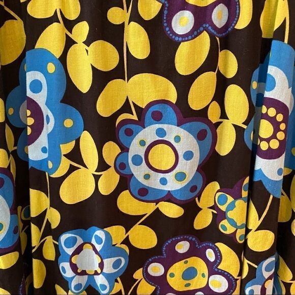 Ralik M Purple Lime Green 1970’s Flower Power Halter Skinny Straps BOHO Dress - Picture 5 of 11